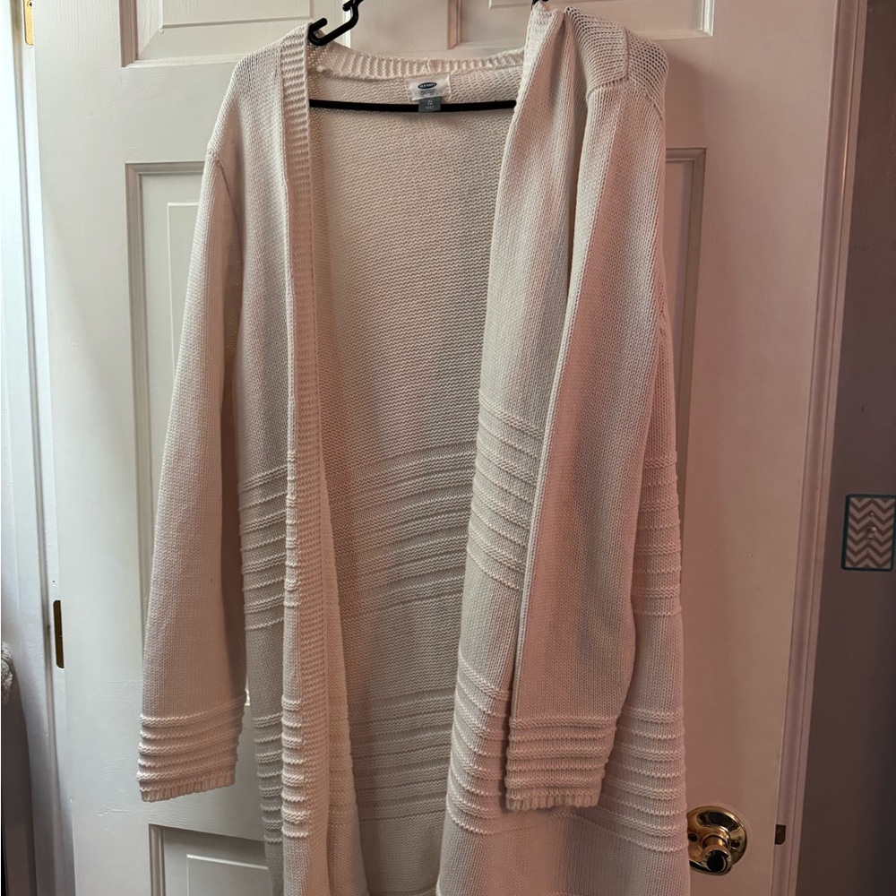 Old Navy Cream Open-Front Cardigan